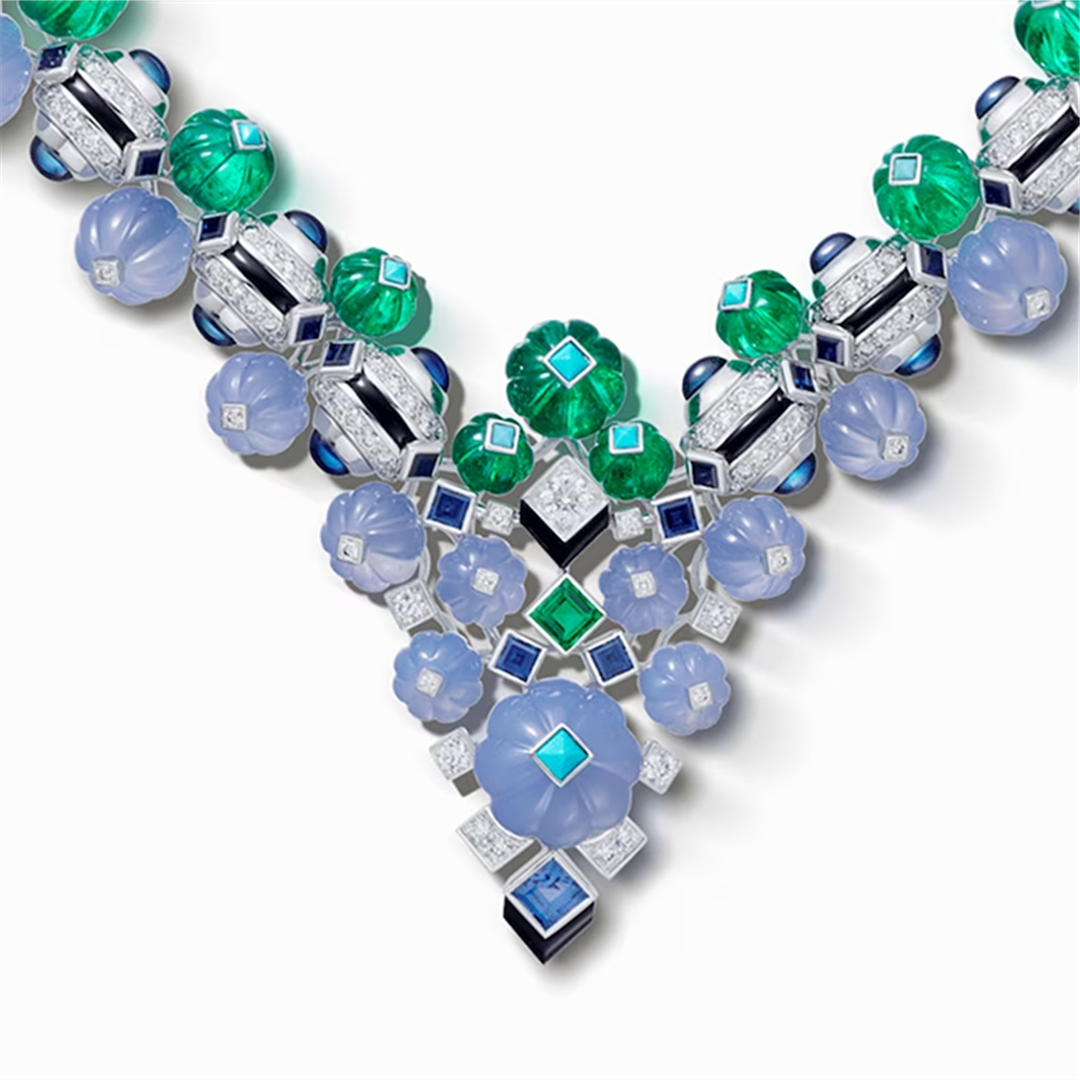 18K White Gold Van Cleef & Arpels Vintage Necklace, 20 Motifs, Diamond - Van Cleef & Arpels Jewelry - 2