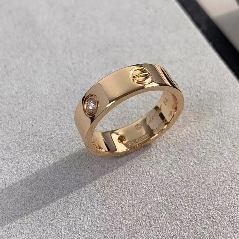 18K Gold Cartier Love Ring 3 Diamonds, 8 Diamonds