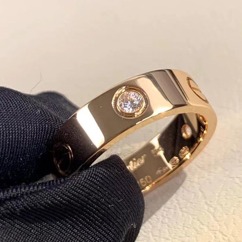 18K Gold Cartier Love Ring 3 Diamonds, 8 Diamonds - Cartier Jewelry - 1