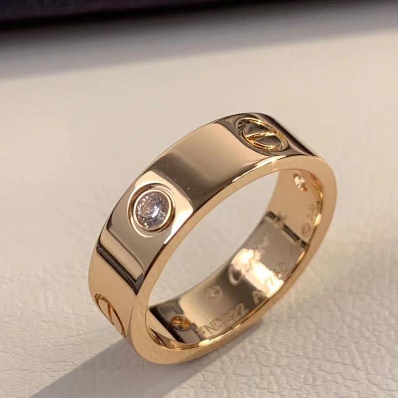 18K Gold Cartier Love Ring 3 Diamonds, 8 Diamonds