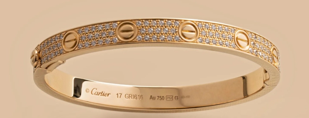 18K Gold Cartier Love Bracelet Diamond Paved - Cartier Jewelry - 1