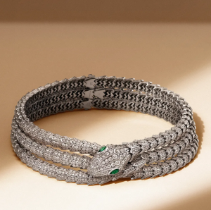 Bulgari Serpenti Viper Slim Necklace 18kt White Gold Pave Diamonds - Bulgari Jewelry - 2