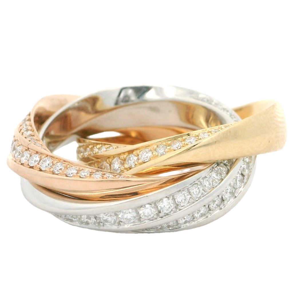 18K Gold Cartier Trinity Ring Diamond