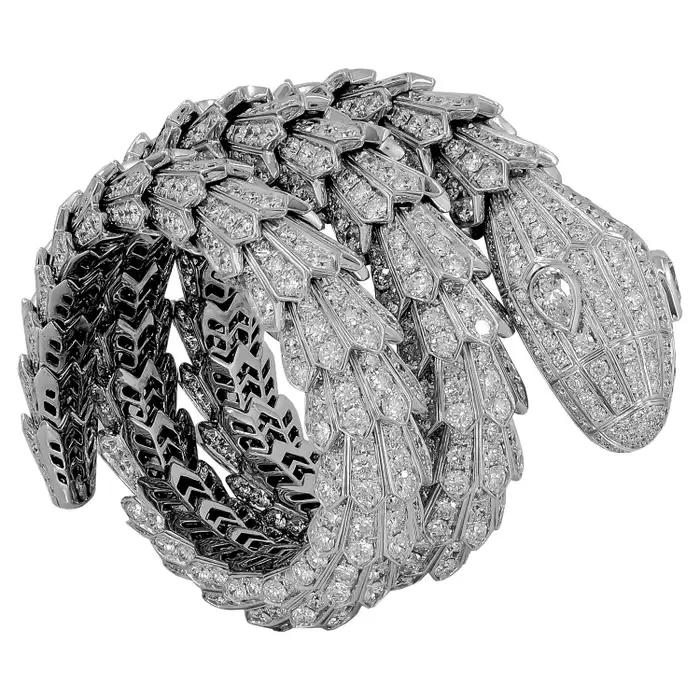 Bvlgari Full Pave Diamond Serpenti Bracelet